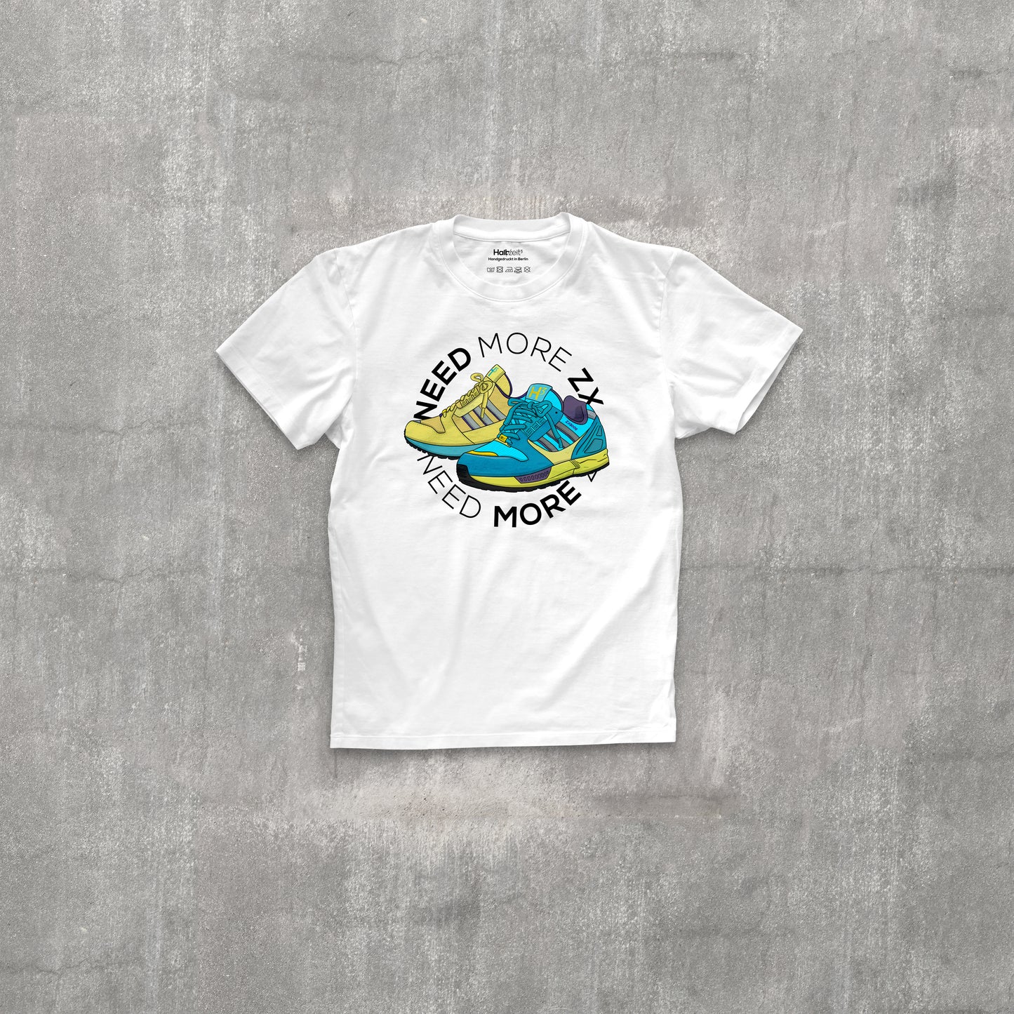 T-Shirt - Need more ZX! - Yellow/Blue - (white)