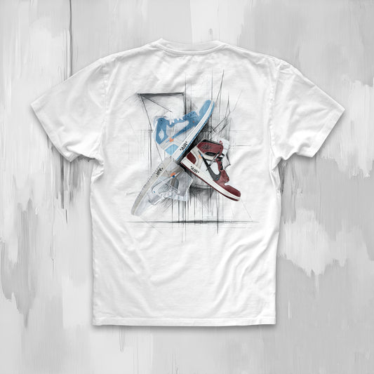 T-Shirt Sketch AJ1 Off (weiß)