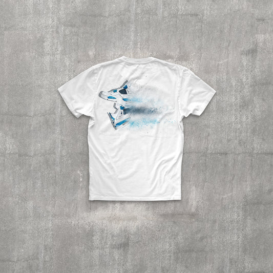 T-Shirt AJ4 Military Blue - white